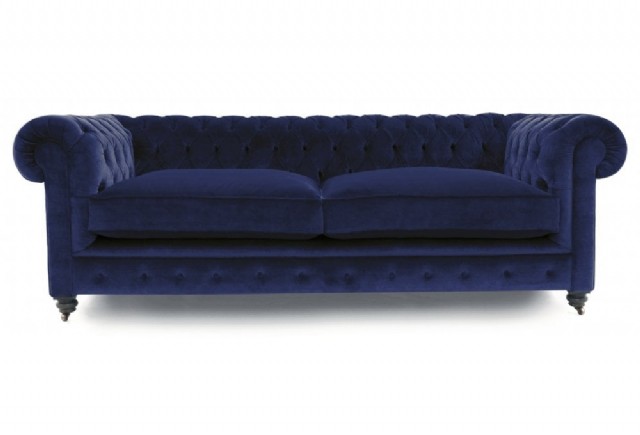 Chesterfield Koltuk Vıntage Kanepe Modeli Lacivert Renk