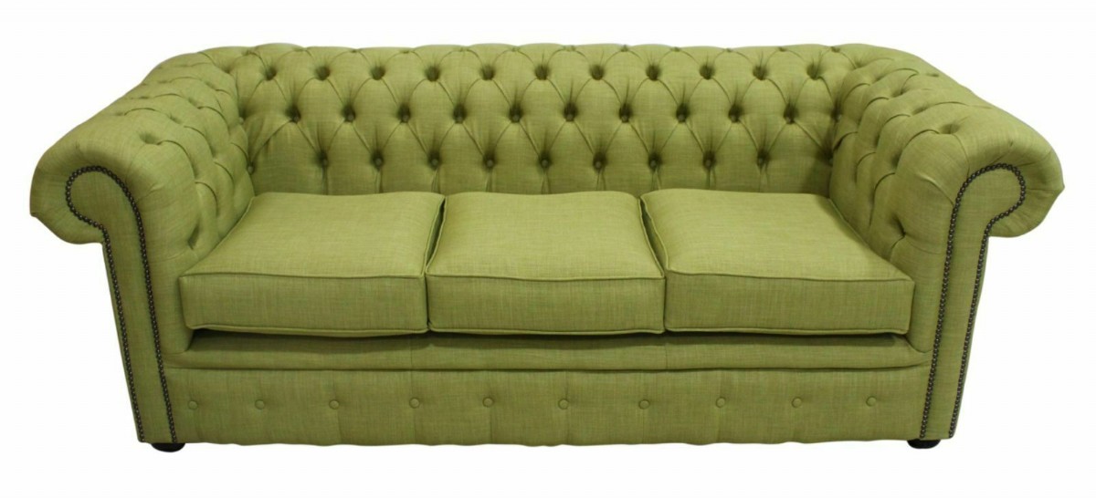Koltuk Takımlar Chesterfield Tasarım Yeşil Renk Keten Kumaş Tuncer Luxury