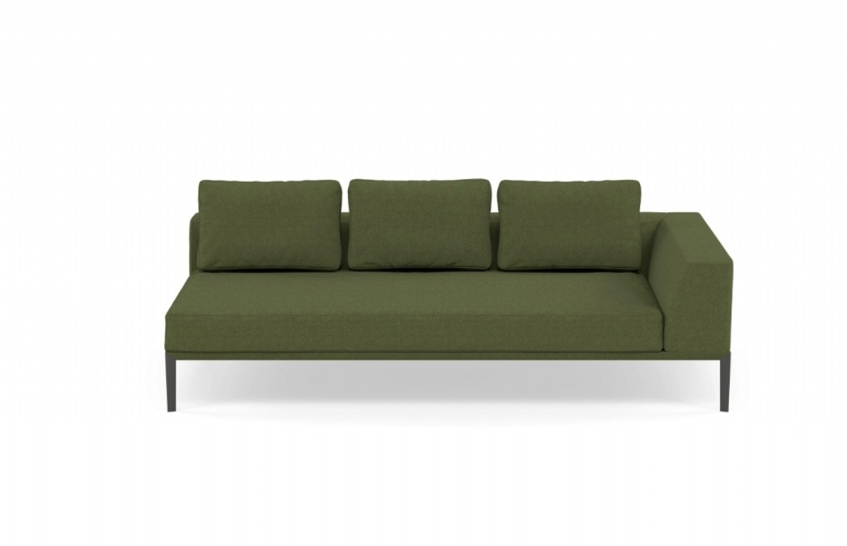 Modern Dinlenme Üçlü Model Koltuk İstirahat Modeli Yeşil Renk Kumaş