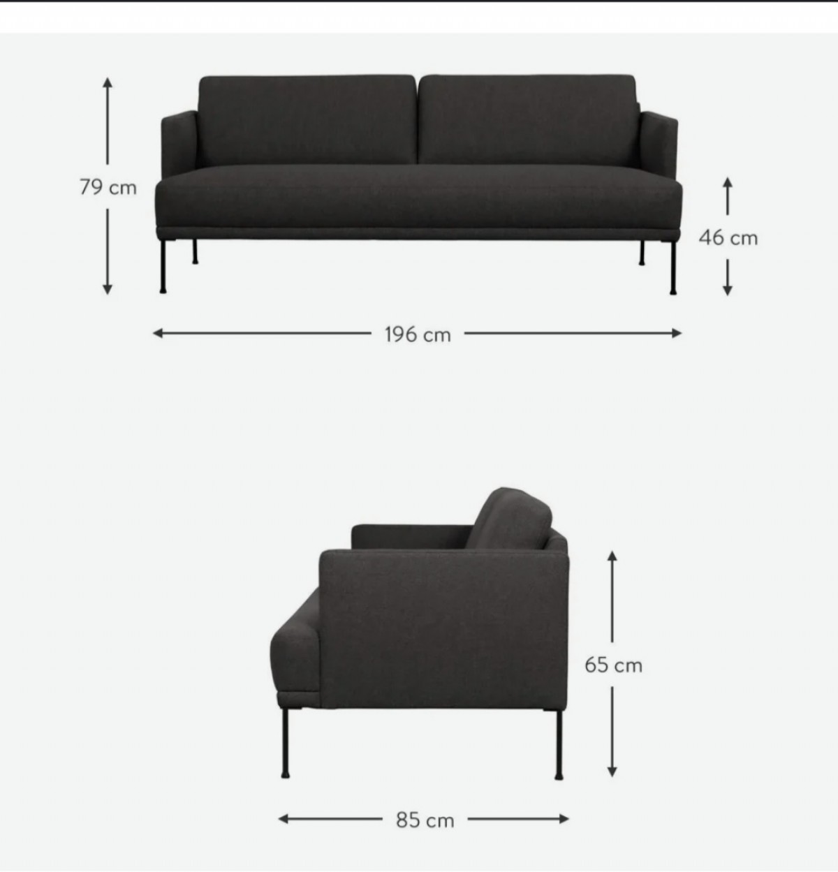 Modern Kanepe Modelleri Gri Renk Modern Üçlü Kanepe Tasarımı