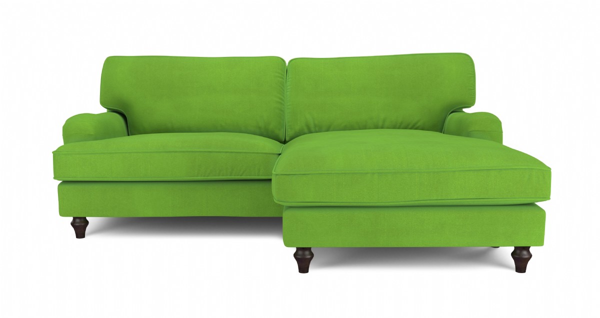 Modern Koltuk Takım Açık Yeşil Renk Köşe Koltuk Kadife Kumaş Tasarım