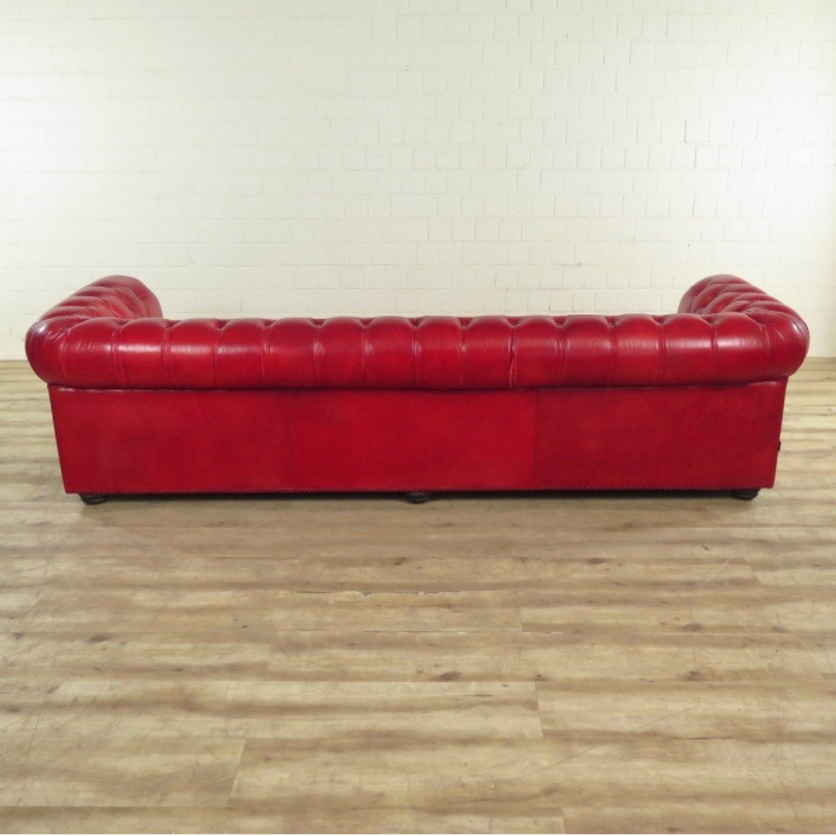 Koltuk Takımlar Üçlü Chesterfield Kanepe Kırmızı Renk Deri Tuncer Luxury