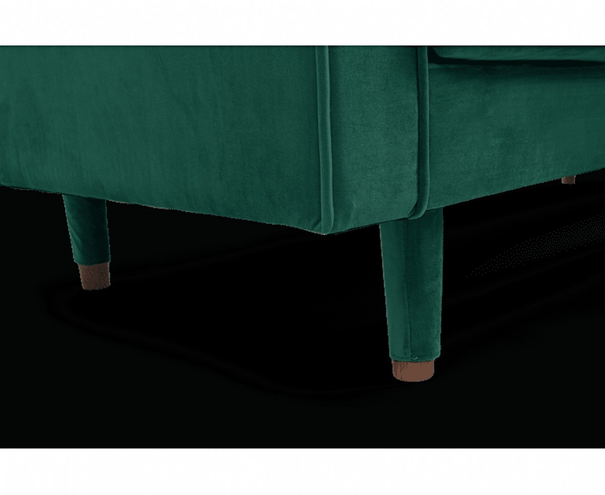 Modern Köşe Koltuk Takım L Kanepe Yeşil Renk Kadife Kumaş Tuncer Luxury