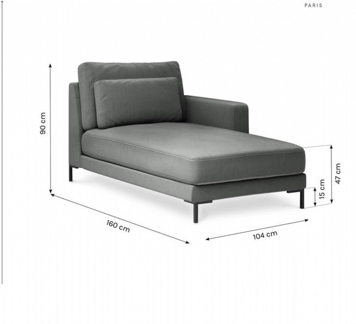 Mavi Renk Koltuk Modelleri Modern Dinlenme Kanepe Metal Ayaklı Model Teknik Çizimi