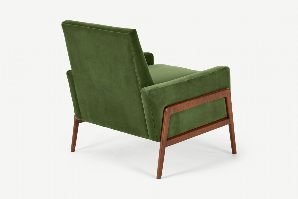 Retro Berjer Modeli Yeşil Rengi Tekli Koltuk Dekoratif Tasarımı