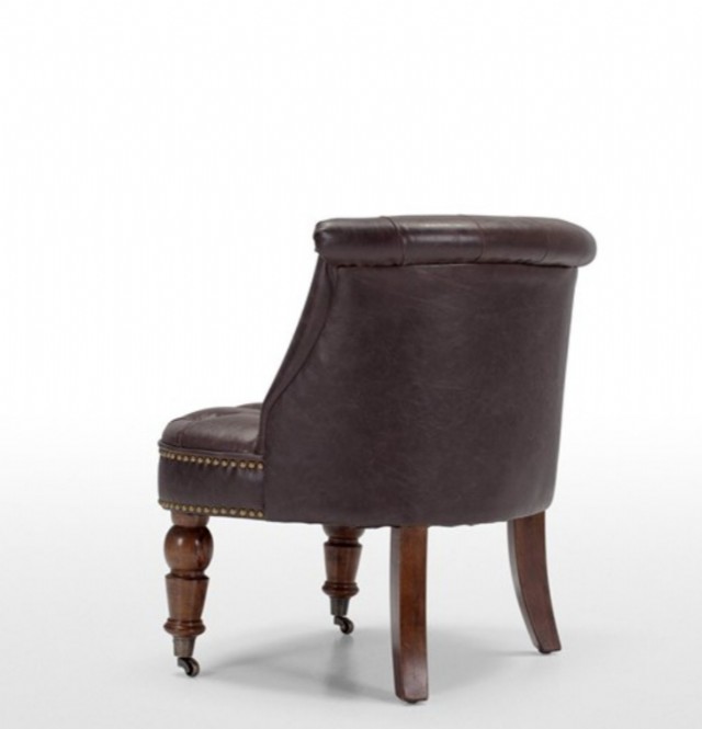 Minyon Tekli Koltuk Modeli Gerçek Deri Kahve Renk Berjer Fransız Model