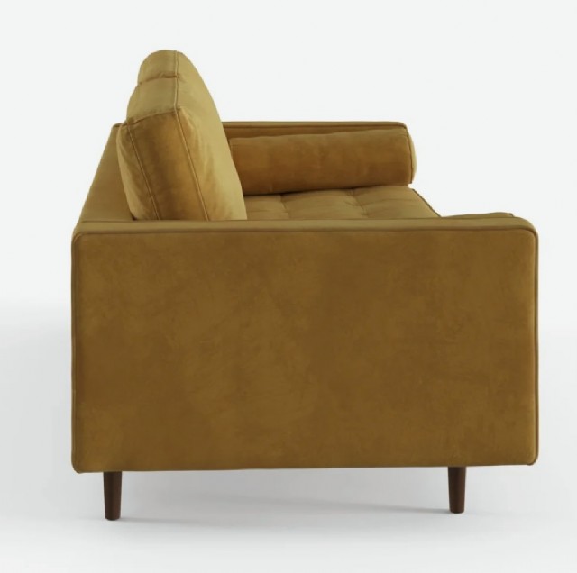 Sarı Renk Üçlü Kanepe Modern