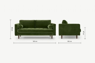 İkili Kanepe Modelleri Modern İkili Koltuk Retro Kanepe Yeşil Renk