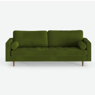 Kanepe Konforlu Modelleri Retro Koltuk Yeşil Renk Kanepe Üçlü Modeli