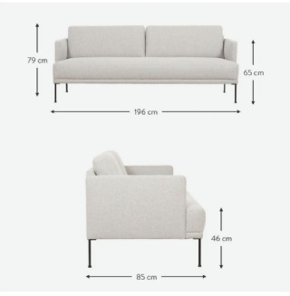Modern Kanepe Modelleri Krem Renk Modern Üçlü Kanepe