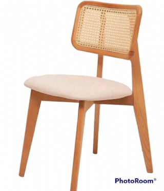 Zion Hasırlı Sandalye Döşemeli Model Hazeranlı Sandalye Krem Renk